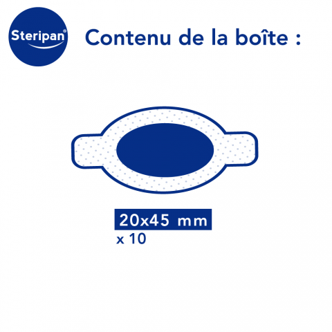 Pansement apaisant piqûres d'insectes Steripan contenu de la boîte