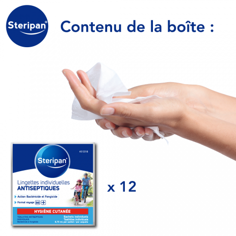 Lingettes désinfectante Steripan contenu de la boîte