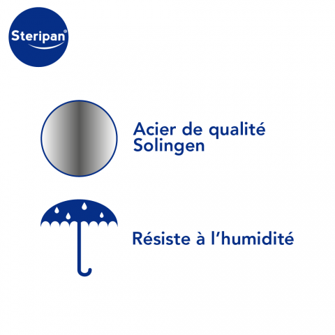 Lame pour coupe cors Steripan acier de qualité Solingen et résiste à l'humidité