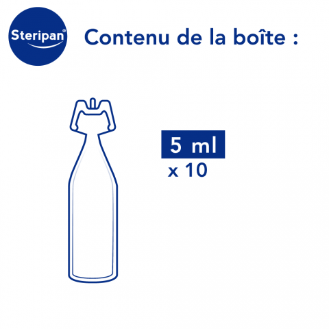 Solution antiseptique unidose Steripan contenu de la boîte