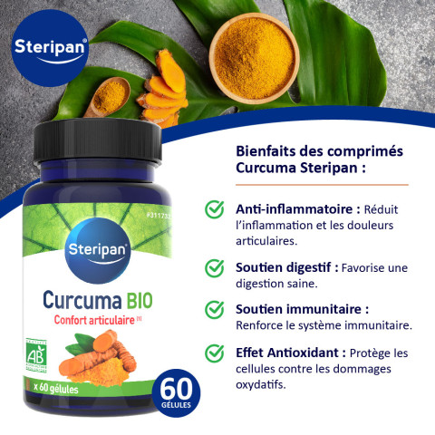 Complément alimentaire Curcuma Bio Steripan bienfaits