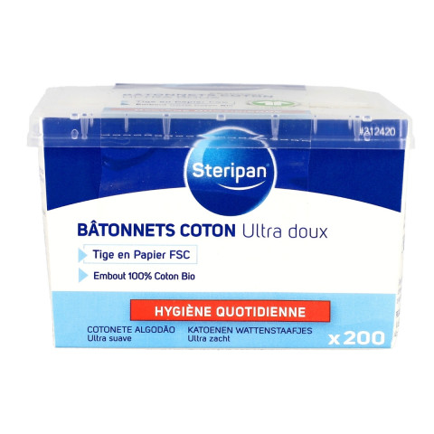 Bâtonnet coton-tige ouatés Steripan face