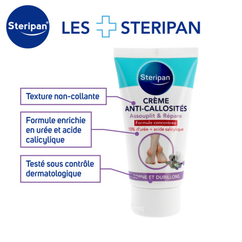 Crème anti-callosités cornes et durillons Steripan avantages
