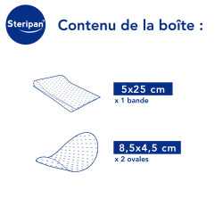 Pansements protecteur ampoules Steripan contenu de la boîte