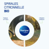 Spirales citronnelle brûlantes, ambiance paisible sans moustiques extérieur.