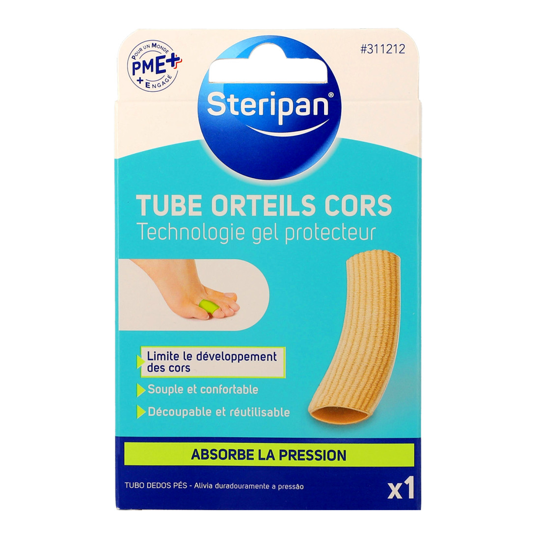 Tube orteils protecteurs cors Steripan face