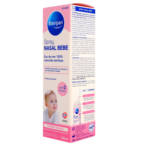 Spray nasal bébé enfant Steripan droite