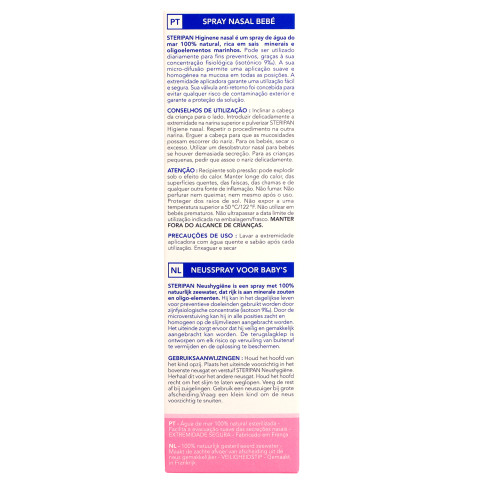 Spray nasal bébé enfant Steripan dos