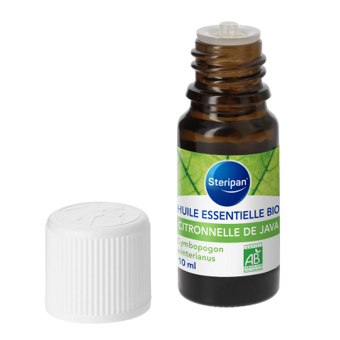 Huile essentielle de citronnelle de Java bio flacon ouvert