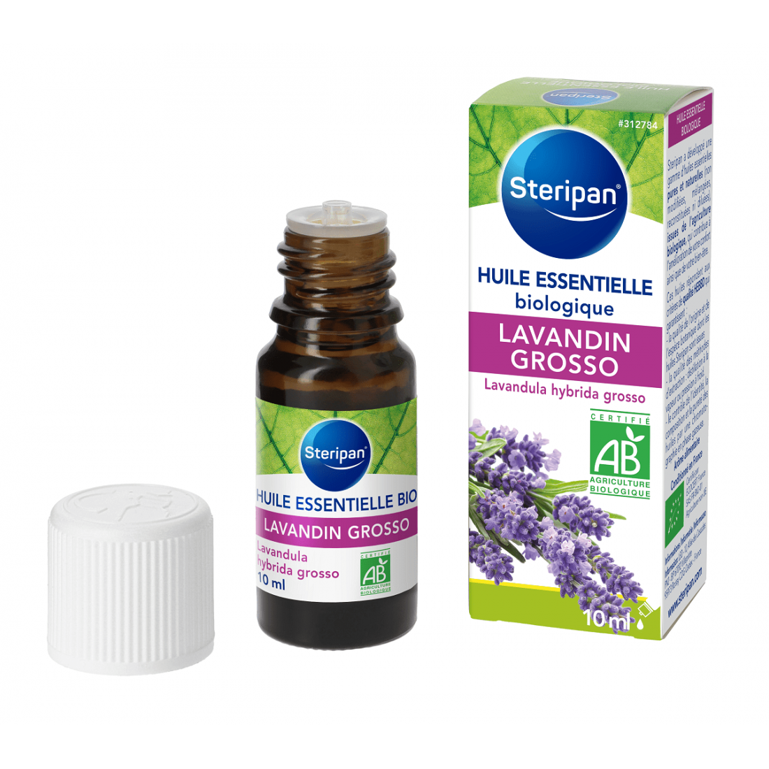 Huile essentielle de Lavandin Grosso bio flacon + pack