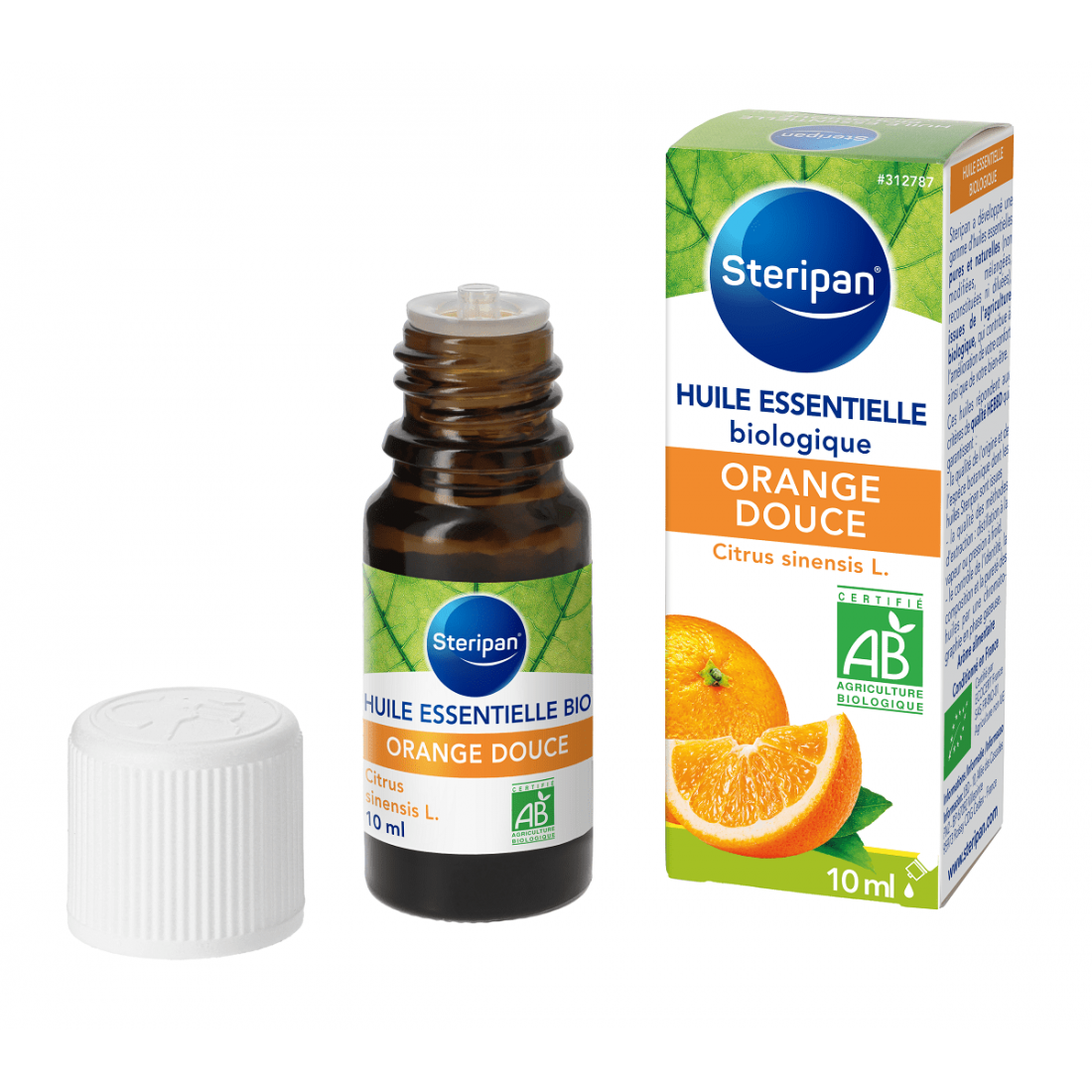 Huile essentielle d'Orange Douce bio flacon + pack